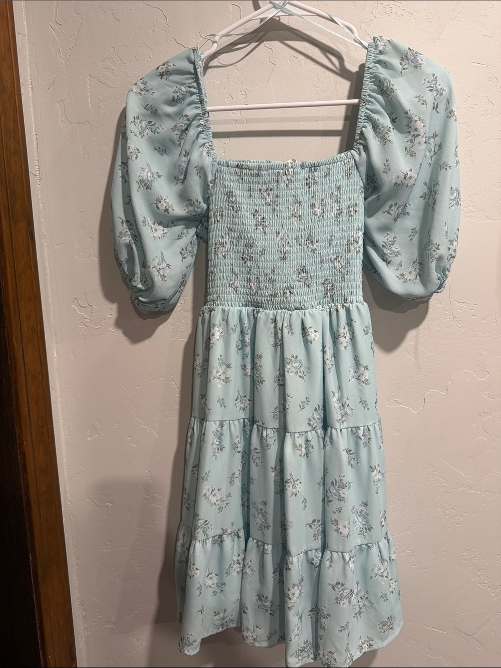 Women’s altard state Light Blue Floral Puff-Sleeve Dress